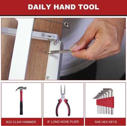 Basic Tool Kit - Tool kit for Home,Apartement,Dorm and Office.Starter Household Tool Set for Beginner,Women,New College for Home Repair,Daily Maintenance or DIY (155pcs-1new)
