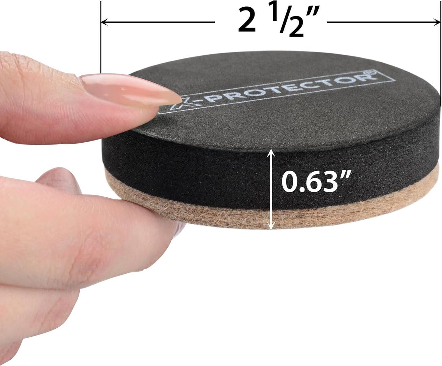 X-Protector Felt Furniture Sliders for Hardwood Floors 24 PCS 1” - Self-Adhesive Furniture Slider - Heavy-Duty Furniture Movers for Hard Surfaces - Felt Sliders - Move Your Furniture Easily!