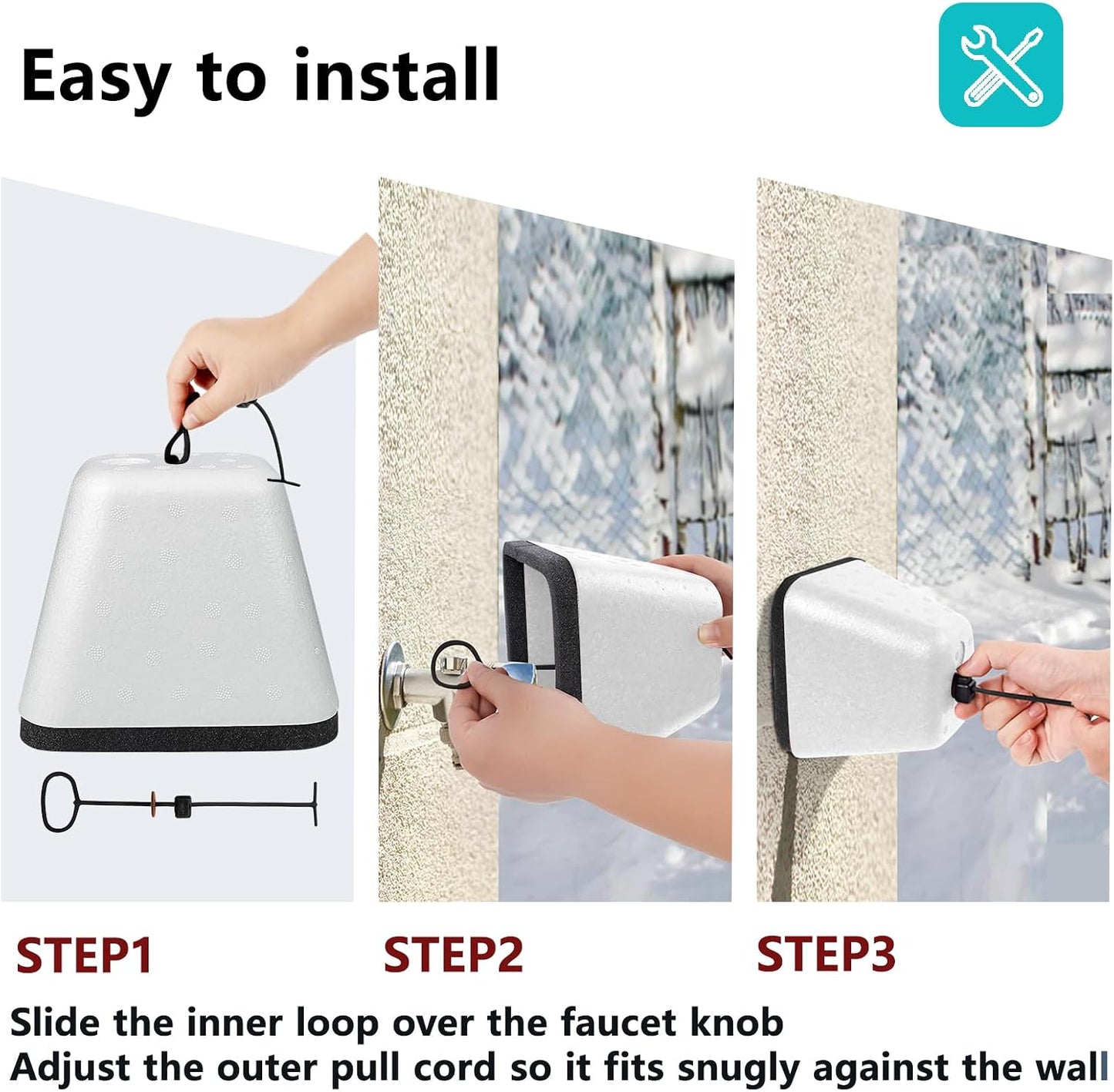 Outdoor Faucet Covers for Winter, 4 Pack Insulated Foam Faucet Cover Freeze Protection, Reusable Winter Spigot Covers Water Pipe Covers Hose Bib Covers