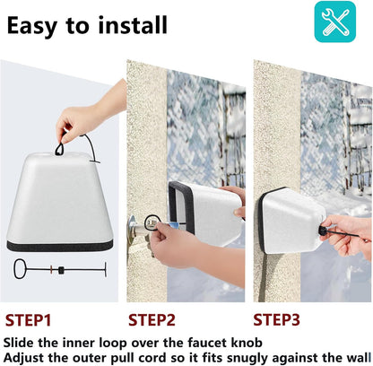 Outdoor Faucet Covers for Winter, 4 Pack Insulated Foam Faucet Cover Freeze Protection, Reusable Winter Spigot Covers Water Pipe Covers Hose Bib Covers