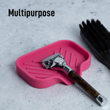 Zulay Kitchen (9x3.5in) Sponge Holder for Kitchen Sink - Flexible Heavy-Duty Multipurpose Sink Caddy - Counter Organizer for Kitchen, Bathroom, Makeup, Trinkets & More! (Grey)