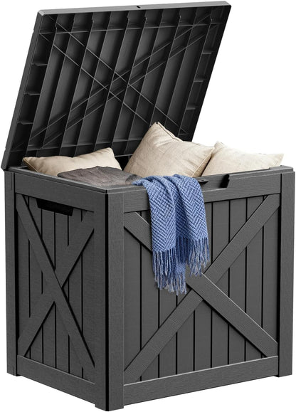 DRATO 180 Gallon Outdoor Storage Box, Large Waterproof Deck Box, Lockable Resin Storage Container with Reinforced Support for Patio Cushions, Garden Tools, UV-Resistant Outdoor Chest（Black，180 Gallon）