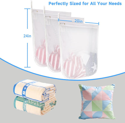 GOGOODA 2 Pack Delicates Laundry Bags, Fine Mesh Wash Bag with Hanging Loop | Large for Lingerie, Shirts, Sweaters, Underwear, Bra, Silk, Socks