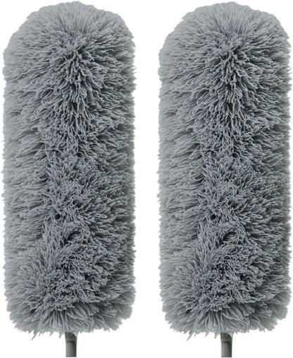 Gütewerk Extendable Microfiber Duster, 55 Inch - Feather Dusters for Cleaning Ceiling Fans, Blinds, Baseboards & High Ceilings - Washable, Electrostatic, 360° Bendable Head, Stainless Steel Pole