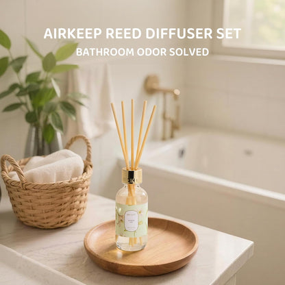 Airkeep Reed Diffuser Oil Set with Reed Sticks,Vanilla Aromatherapy Oil Scent Diffuser for Home Office Bathroom Decoration Perfume and Gifts 3.38 oz/100ml