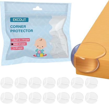 15 Pcs L-Shape Corner Protector for Baby Proofing – Clear 4cm x 4cm Edge Safety Bumpers for Furniture & Sharp Table Corners – Slim Profile Secure Adhesive Gel Pads Included