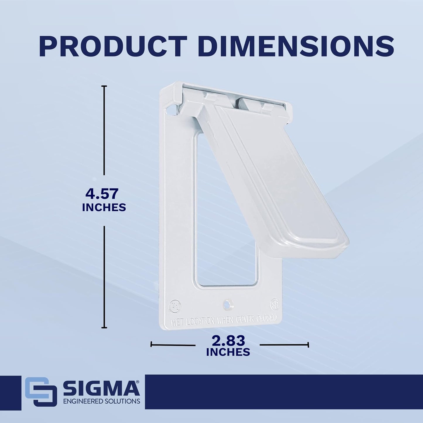 Sigma 14248WH Weatherproof 1-Gang Vertical GFCI Receptacle Cover, WH
