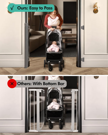 Retractable Baby Gates, Mesh Dog Gate for Doorways, 33.6" Tall, Expands to 55" Wide,Pet Safety Essential Fit for Baseboards, Wide Toddlers Gates for Hallways, Indoor & Outdoor,Gray