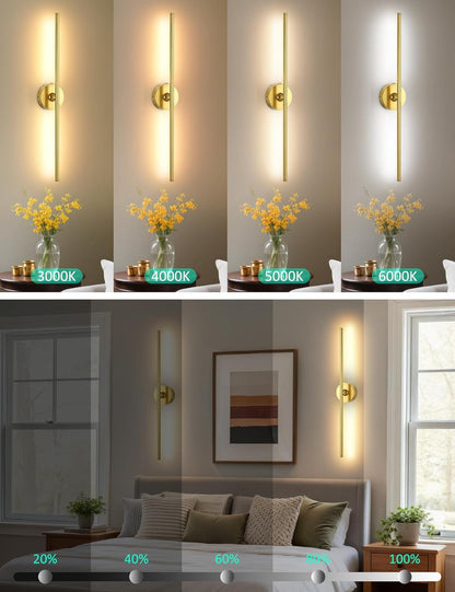 Battery Operated Wall Sconces Set of 2: 10000mAh Rechargeable Wall Lights for Living Room, Dimmable LED Wireless Wall Lamp 360° Rotate Modern Home Decor for Bedroom Hallway Picture Lighting Bathroom