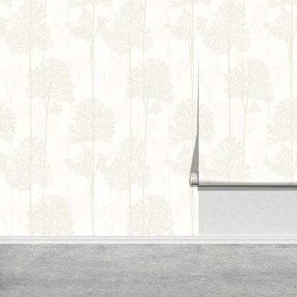 JiffDiff Warm White Self Adhesive Wallpaper with Waterproof, Farmhouse Removable Peel and Stick Wallpaper for Bathroom and Cabinets Decor, Botanical Renter Friendly Contact Paper 17.3" X 120"