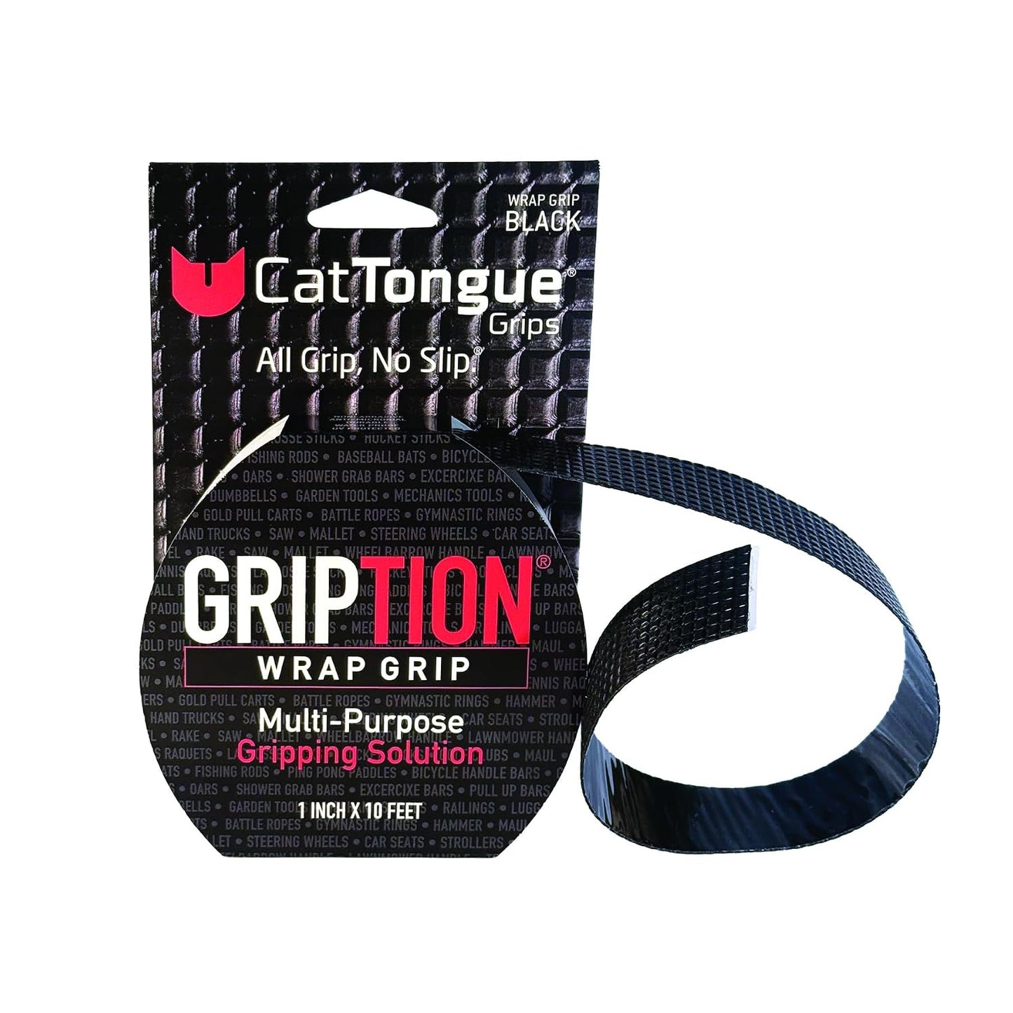 CATTONGUE GRIPS Non-Abrasive Grip Tape Roll - 2” Wide Heavy-Duty, Waterproof Anti-Slip Tape for Bathtubs, Stair Treads, Ramps & More - Indoor & Outdoor Non-Skid Solution (Clear, 10ft)