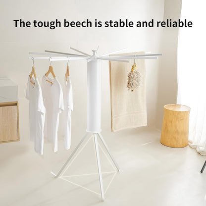 JOOM Tripod Clothes Drying Rack, Garment Rack Portable and Foldable Space Saving Laundry Drying Rack - Drying Rack Clothing Floor Folding Balcony Bedroom Household Wooden