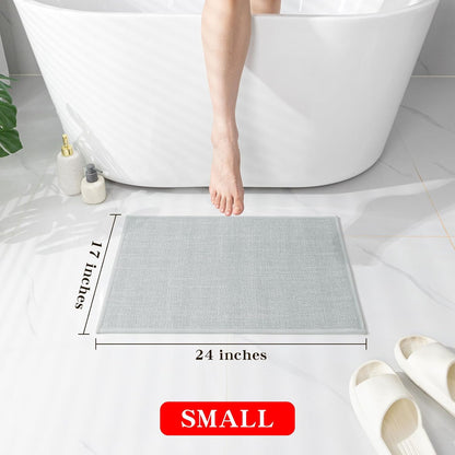chakme Bathroom Rugs Mat 24x17, Ultra Thin Non Slip Bath Mat Small Quick Dry Absorbent Bath Mat for Bathroom Floor, (Dark Beige, 24"x17")