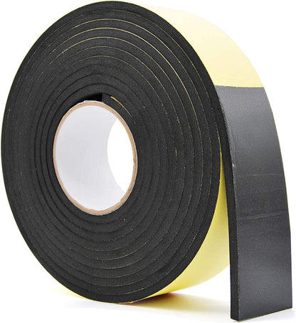 Neoprene Weather Stripping -2" W x 1/8" T- Self Adhesive Foam Rubber Seal Strip Tape for Sliding Door Window Insulation