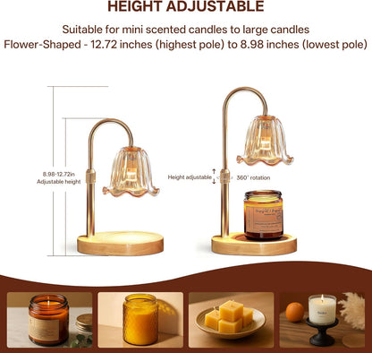 Homelist Candle Warmer Lamp with Timer, Height Adjustable Candle Lamp, Home Decor, Wax Melt Warmer for Birthday Chrismas Holiday Gifts for Mom, Women, Sister