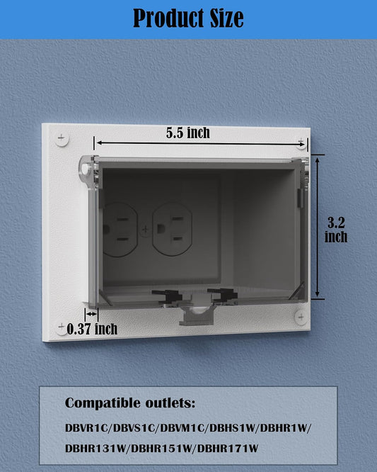Type 3r Enclosure Cover, DBVC-1 Outdoor Outlet Cover for Wet Locations (Vertical), Electrical Box Replacement Cover for DBVR1C/DBVS1C/60VC in Box Electrical Outlet Box - Clear(2-Pack)