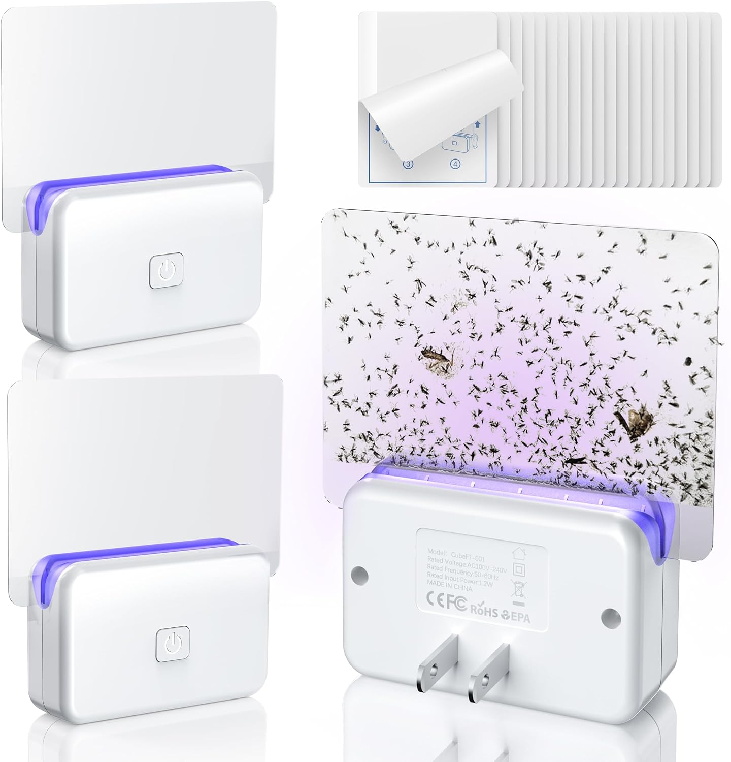 LFSYS Fruit Fly Traps for Indoors (1 Device+10 Refills) Plug in Fly Trap for Gnats, Fruit Flies, Flying Insects Sleek Design Indoor Safe
