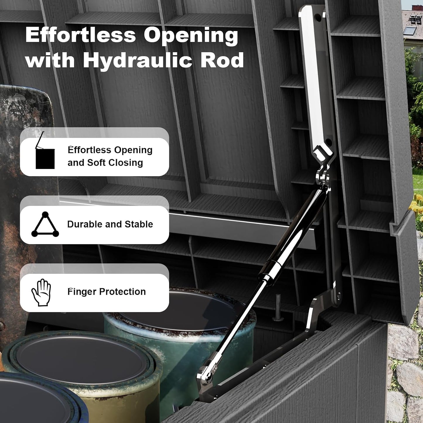 150 Gallon Waterproof Outdoor Storage Box,Resin Deck Box,Lockable Outside Storage Box Container for Patio Furniure,Garden,Tools (150 Gallon,Black)