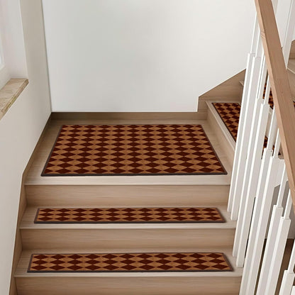 Non-Slip Carpet Stair Treads 15PCS, 8"x30" Peel and Stick Stair Runner for Wooden Steps Indoor, Washable Reusable Adhesive Backing, Pet-Friendly Safety Mats for Kids, Elders, Dogs
