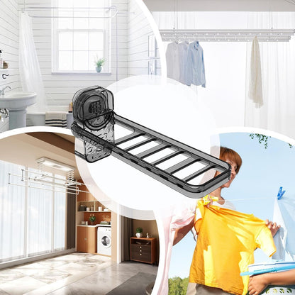 Laundry Drying Rack Wall Mount Clip On Clothes Dryer Bar, 6 Holes, | Clothes Drying Rack for Outdoor Camping, Hotel, Student Apartments, Travel, Hotel Stays, Business Trips, Household