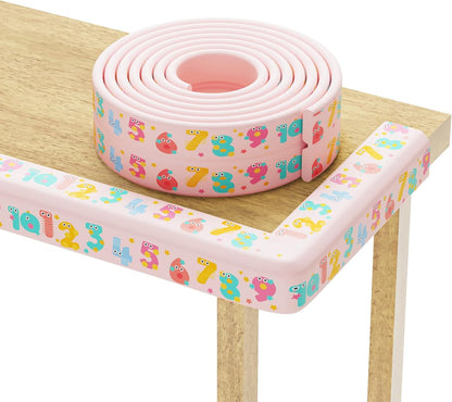 Edge Protector for Baby 6.5ft Soft Protective Foam Cushion Furniture Edge and Corner Guards Baby Child Proofing Cartoon Digital Pattern Odorless Safe for Table,Fireplace,Countertop