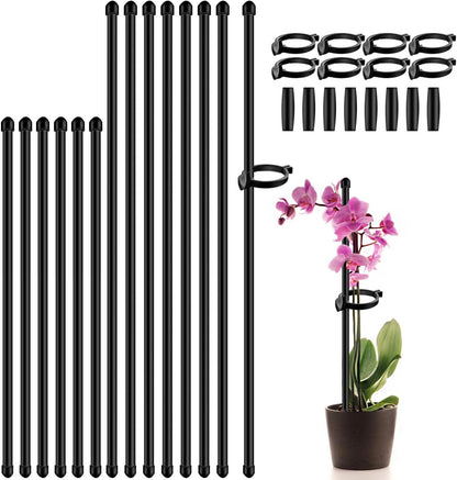 Plant Stakes 17inch &11inch SupKing Adjustable Length Plant Support Stake 16Pcs Orchid Stick with Clips for Indoor Outdoor,Garden Pole for Potted Tomato Amaryllis Vegetables Comes with 20 Ties (Green)