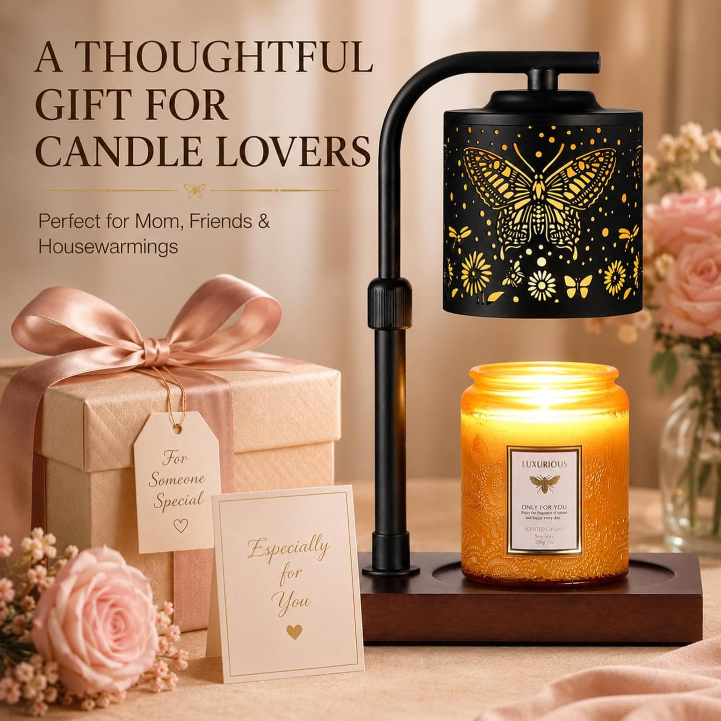 mocosa Candle Warmer Lamp with Adjustable Height Dimmable for New Home Decor Electric Candle Warmer for Jar Candles Birthday Gifts for Women Mom(Hummingbird)