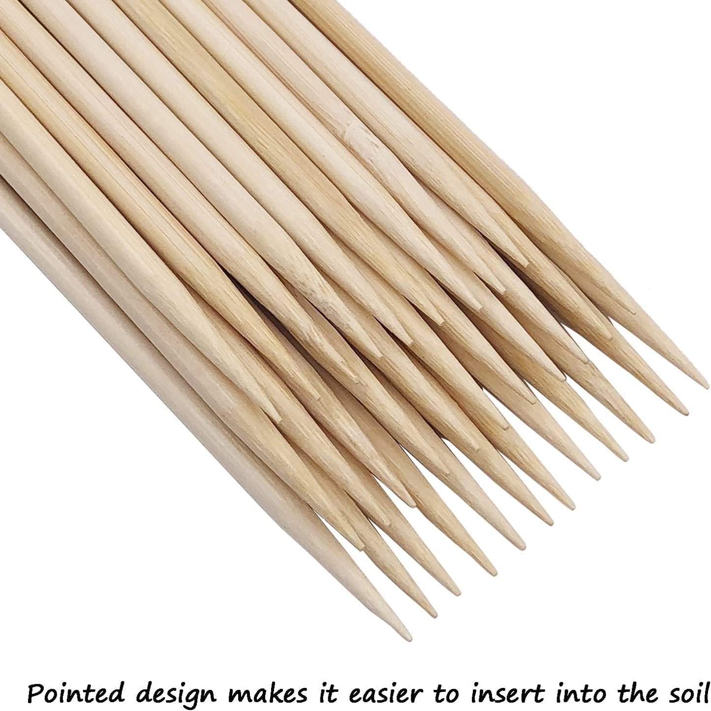Garden Wood Plant Stakes Green Bamboo Sticks,HAINANSTRY Sturdy Floral Plant Support Stakes Wooden,Wooden Sign Posting Garden Sticks(25 Pack 18 Inches)
