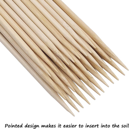 Garden Wood Plant Stakes Green Bamboo Sticks,HAINANSTRY Sturdy Floral Plant Support Stakes Wooden,Wooden Sign Posting Garden Sticks(25 Pack 18 Inches)