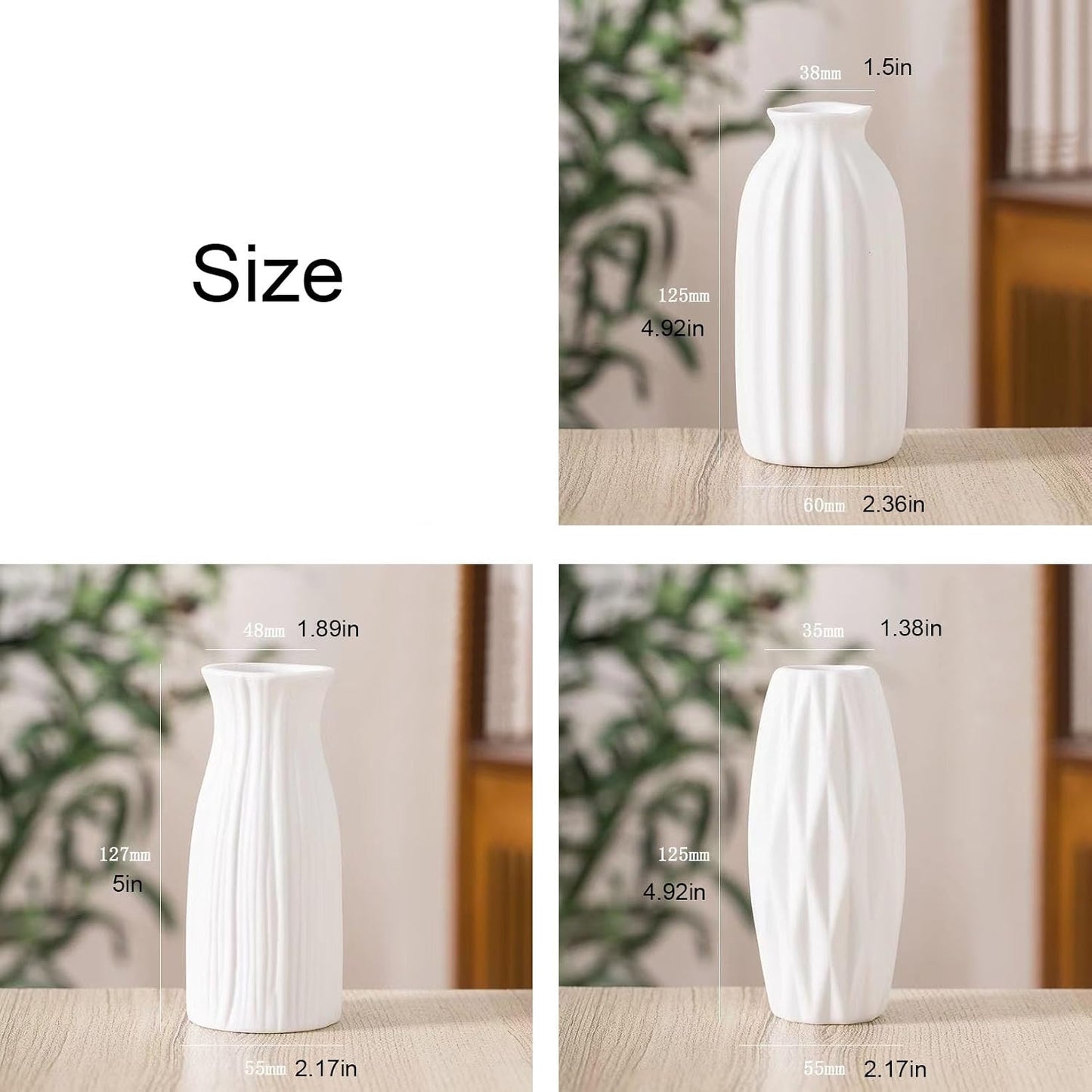 Daittin Small Ceramic Vase Set, Mini Flower Vases for Home Decor, Aesthetic Table Centerpieces for Living Room Bedroom Bathroom Shelf (Style-5)