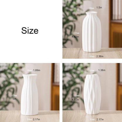 Daittin Small Ceramic Vase Set, Mini Flower Vases for Home Decor, Aesthetic Table Centerpieces for Living Room Bedroom Bathroom Shelf (Style-5)