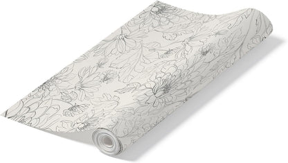 Peel and Stick Wallpaper Roll 17.5 x 216 Whispering Tales Design in Vinyl Sticker Paper for Accent Panels, Bedroom, Kitchen, Office or Shelf Liner
