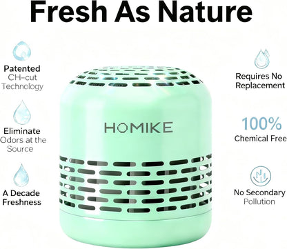 HOMIKE Refrigerator Deodorizer, Odor Eliminator,Last up to 10 Years for Car,Closet,Shoes Cabinet,Fridge and Freezer,Outperforms Baking Soda and Activated Carbon(Stainless Steel)