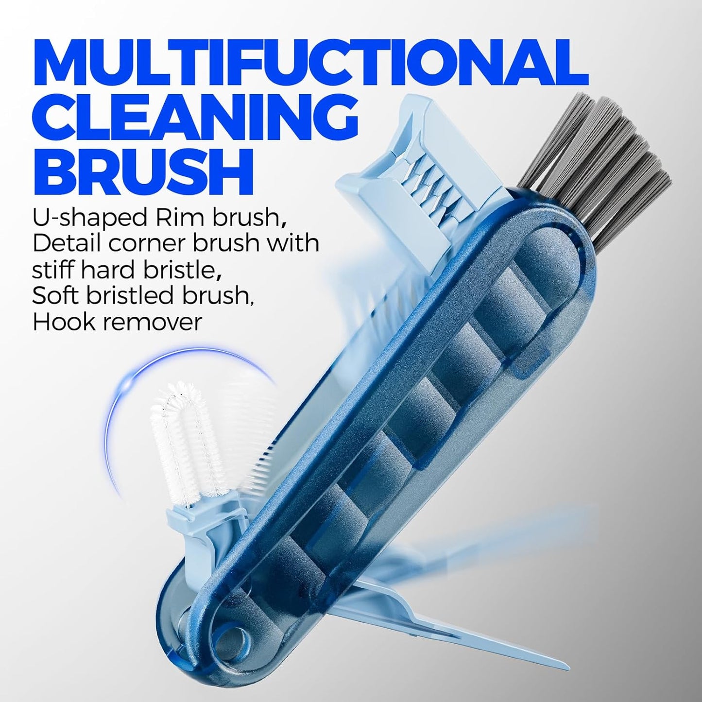 6 Pack Holikme 4 in 1 Cup Lid Cleaning Brush Set with 3 Straws, Multifunctional Bottle Brush, Silicone Cup Lid Gap Cleaner, Bristle Crevice Cleaning Brush, Flat End Brushes, Navy & Black & Olive