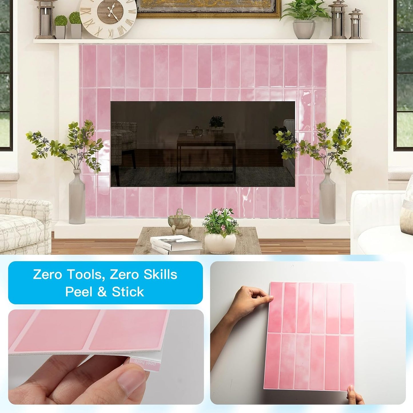 Art3d 11.4 x 9 Inch Heavy-Duty Peel and Stick Backsplash for Home Décor, 10-Pack PVC Wall Tiles for Kitchen Countertop, Green