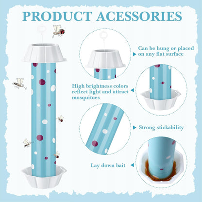 12 Pcs Sticky Fly Trap Fly Stick Indoor Outdoor Long Lasting Adhesive Fly Catcher with Hanging Hook for Wasps Gnats Bugs Insects Moths Fruit Flies Mosquitoes Spiders Fleas (White)