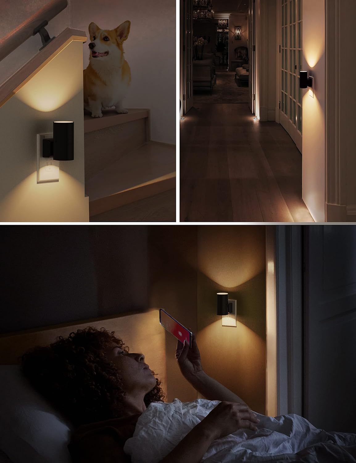 L LOHAS LED Night Light Plug in, Night Lights Plug into Wall, Light Sensor, 0-100LM Soft White 3000K, Dimmable Night Light, Modern Nightlight for Kids Bathroom Hallway Bedroom Kitchen Stairway, 2 Pack
