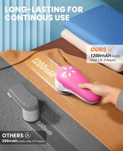 POPCHOSE Fabric Shaver, Lint Shaver for Clothing, Electric Lint Remover with 6-Leaf Blades, Sweater Defuzzer, Clothes Shaver for Couch, Furniture, Blanket, Remove Pilling, USB Rechargeable