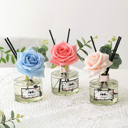 396 st. Rose Flower Reed Diffuser, Vanilla Lavender, 200ml(6.7oz) / Reed Diffuser Sets, Home Fragrance, Scented Oils, Home & Bathroom Décor