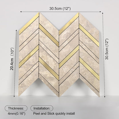 Yipscazo 10-Sheet Herringbone Backsplash Peel and Stick Tile, Polished White PVC Stick on Backsplash for Kitchen, Waterproof Self Adhesive Wall Tile for Bathroom