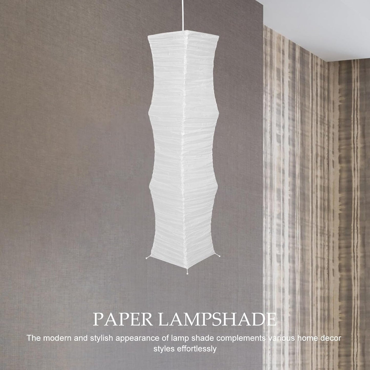 IMIKEYA Japanese Paper Floor Lamp Shade, Foldable Rice Paper Lampshade Cover Replacement, Soft Light Standing Lamp Shade for Modern Minimalist Living Room, Bedroom, Office Decor