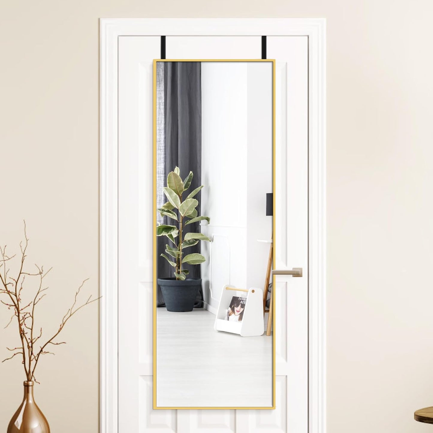 Mirror Full Length, 71 x 26 Inches Floor Mirror with Stand, XX-Large Arch Gold Mirrors for Bedroom, Dressing Room, Home Decor, Gold