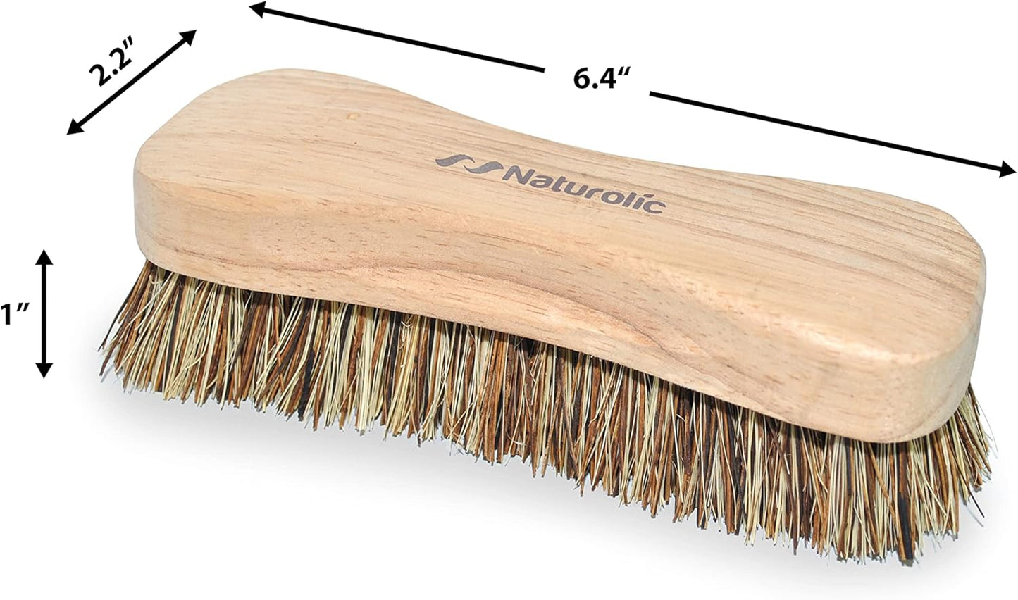 All-Natural Wooden Scrub Brush Set | Wooden Handle | Tampico and Palmyra bristles | Eco Friendly Cleaning Products | Pack of 2