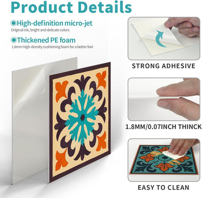 Peel and Stick Backsplash Tile Sticker for Kitchen and Bathroom Walls - 24 Removable 5.9"x5.9" Tiles, Waterproof