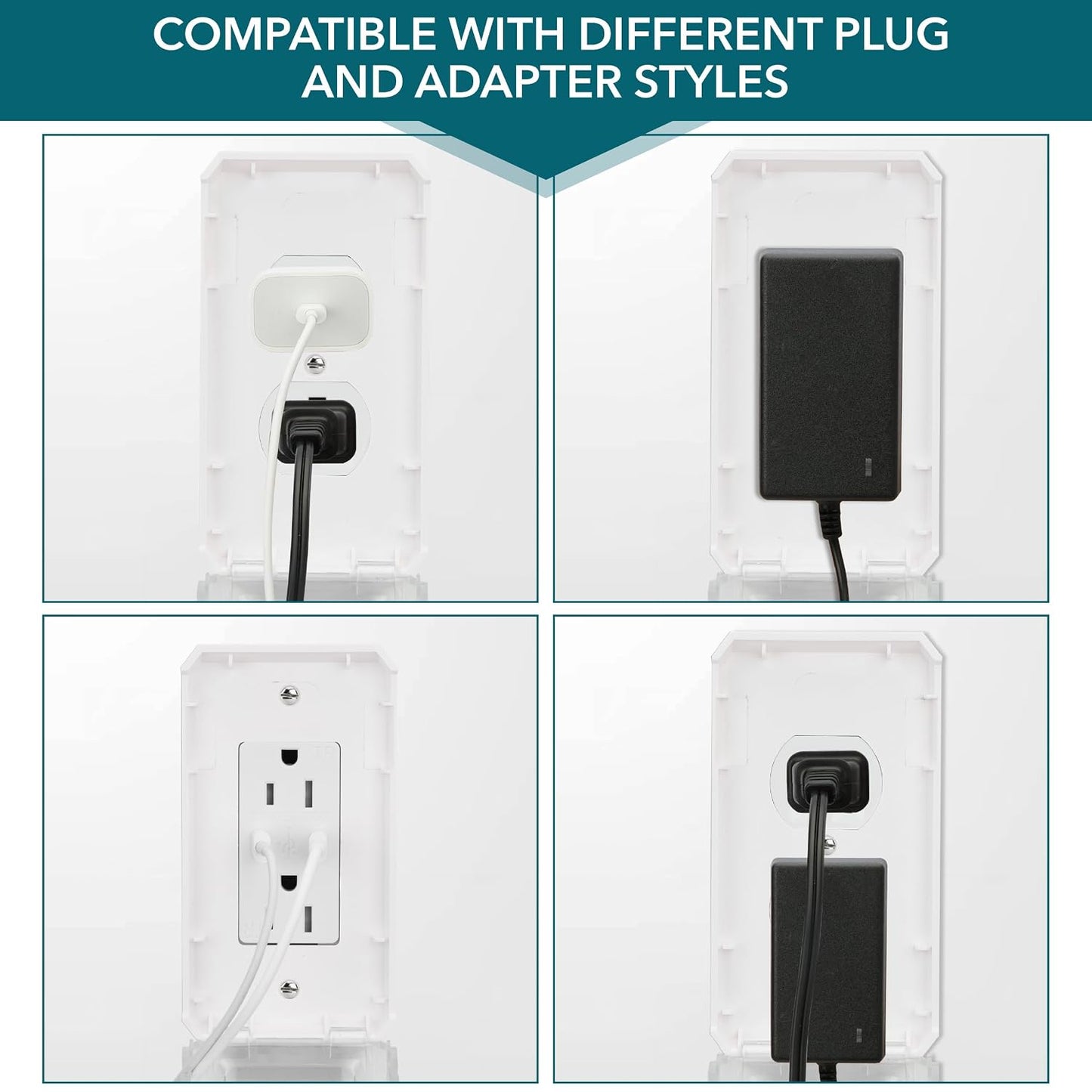 Bates- Baby Safety Outlet Cover Box, Transparent Door, Baby Proof Outlet Covers, Plug Covers for Electrical Outlets