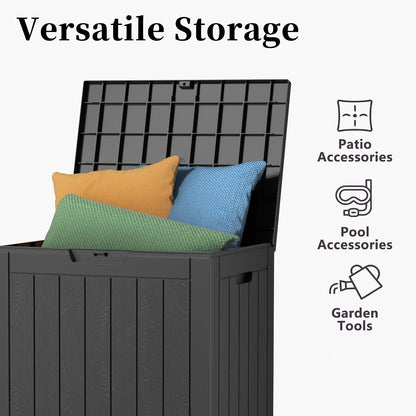 EasyUp 50 Gallon Outdoor Storage Box Waterproof Lockable Deck Boxes | UV Resistant Resin, for Garden Tools Cushions Patio Equipment, 300 lbs Capacity, Portable Design, Easy 16-Min Assembly