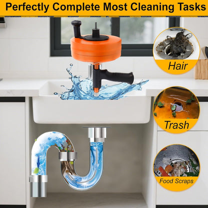 Drain Auger 50FT, Drain Snake with Drill Adapter, Plumbing Snake Clog Remover Use Manually or Powered for Kitchen, Bathtub and Shower Drains