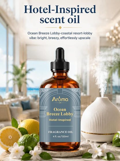Ocean Breeze Lobby — a Hotel-Inspired Fragrance Oil that Feels Like a Coastal Resort Lobby(Not a Typical Ocean-Fresh Scent), Hotel Diffuser Oil for Home for Diffusers and Crafting