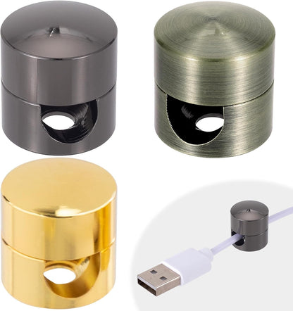 3pcs Cable Anchors for Desk, Adhesive Metal Cord Organizers, Adjustable 2-in-1 Cord Clips Charger Cable Management for Nightstand Office Home Desktop Wall- Gold & Copper & Black