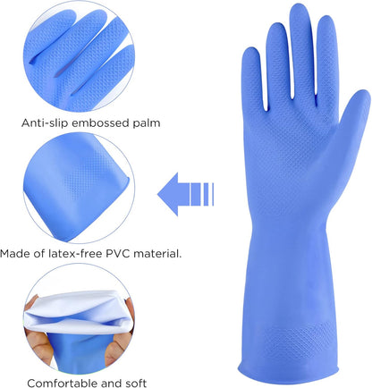 Rubber gloves dishwashing 2 or 4 Pairs for Kitchen,Cleaning gloves for household Reuseable.